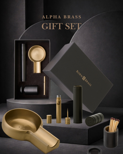 Alpha Brass Gift Set in Born Brass presentation packaging